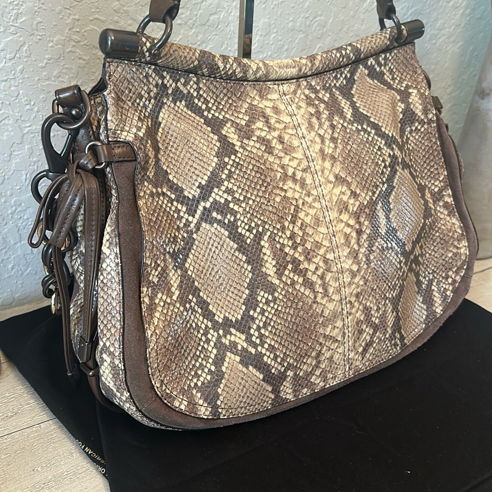 Coach Chelsea Flap Embossed Python Rich Chocolate… - image 3